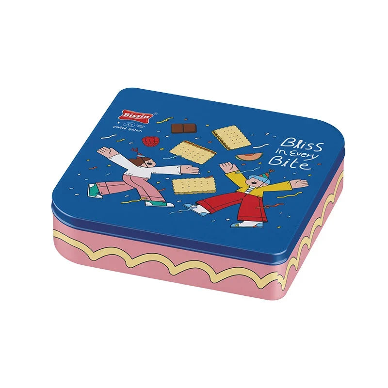 BISSIN Cracker Butter Bloom snack in 214g package, dry grocery snack confectionery with crispy cracker and sweet butter flavor.