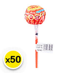 Chupa Chups Tongue Paint 9.5g, colorful edible confectionery paint for snacks and desserts, displayed in a 50-pack set.
