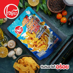 O-YUA Crispy Fried Chicken Skin snack in smoked grilled flavor, 35g, showing crispy, golden chicken skin pieces in a close-up image.