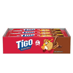 TIGO Cookies and Cream Fill Chocolate snack, 35g, showing the chocolate bar with cookie cream filling in a wrapper.