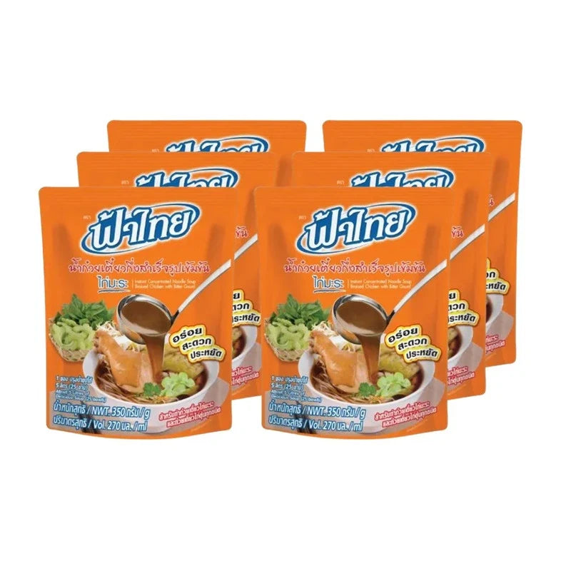 Fathai Instant Concentrated Noodle Soup with Bitter Gourd and Chicken, dry grocery product, packaged in a sealed container