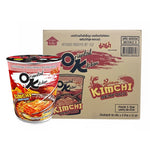 Mama Oriental Kitchen Instant Cup Noodles with Kimchi and Seafood, 80g, dry grocery, image of the packaged noodles.