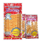 BENTO Bento Squid Seafood Snack Sweet & Spicy, 4g x24, dry grocery snack with dried squid in spicy and sweet flavor.