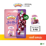 Party Jelly Grape P 6-pack, 100g each, colorful grape-flavored jelly candies in clear packaging, ideal for snacks and confectionery.