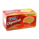 McVitie's Digestive Original biscuits in a 250g package, dry grocery snack, showing stacked biscuits with textured surface