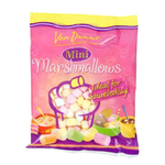 Van Damme Mini Tubes White confectionery snacks in small white tubes, showing colorful candy inside.
