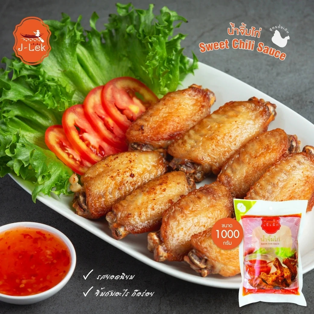 J-lek Jae Lek Chicken Sauce in a 1-bag package, dry grocery product, featuring a label with brand name and product details.