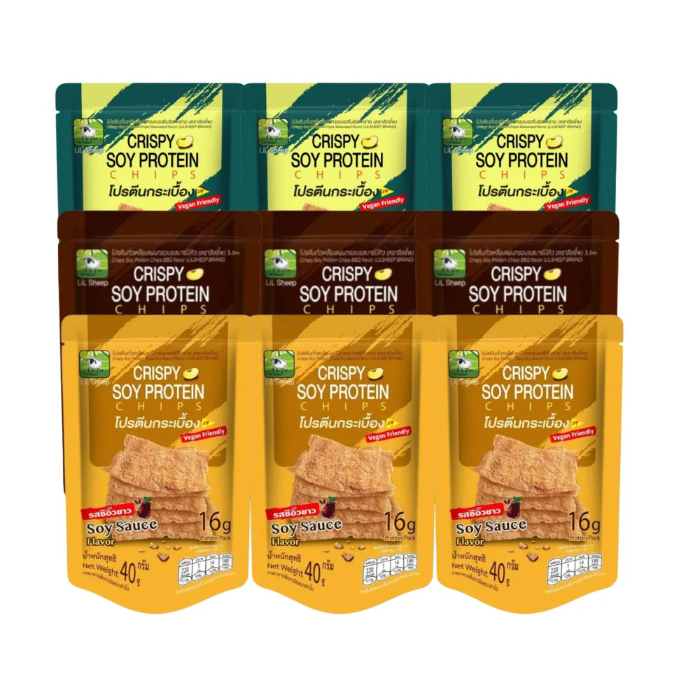 Lilsheep Lil Cheep protein tiles snack packets in assorted flavors, 40g each, featuring colorful packaging and bite-sized pieces.