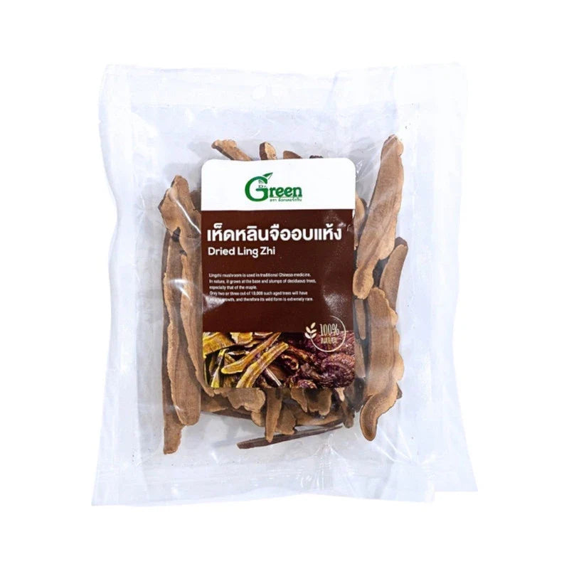 Dried Lingzhi mushroom from Dr.Green in a 50g package, suitable for herbal remedies and cooking in dry grocery products.