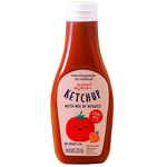Little Munchy Happy Munchy ketchup with mixed vegetables in a squeeze bottle, suitable for kids' snacks and meals.