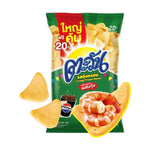 Tawan Kung Krob snack pack featuring 16 bags of crispy, savory Thai-style fried shrimp crackers in 67g packages.
