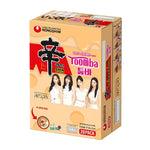Nongshim Toomba spicy and creamy instant noodles in 137g package, shown in a dry grocery product image.