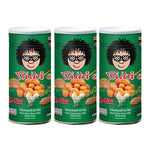 KOHKAE Peanuts Chicken Coated snack in 200g packs, crispy dry grocery snack from KOHKAE brand, three packs shown in image.