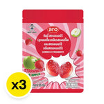 Aro Gummy Strawberry snacks in a 125g pack, shown in a set of three, colorful chewy candy for dry grocery and confectionery.