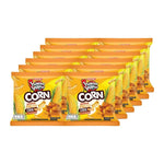 Roller Coaster Potato Chips Corn 11g snack pack, dry grocery, crunchy snack with ridged corn chips in a colorful package.