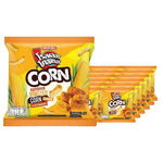 Roller Coaster Corn Potato Chips snack, 11g x12 pack, crispy dry grocery snack with crunchy roller coaster-shaped chips.