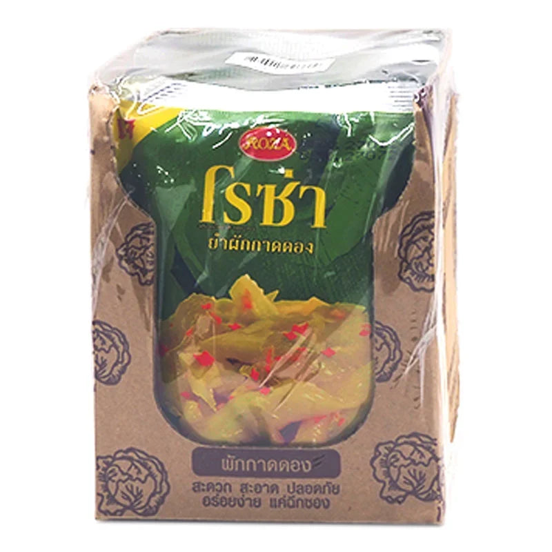 Roza Green Mustard Mix Yum 145g packet, dry grocery product, showing vibrant green mustard seeds and packaging.