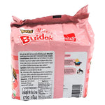 Samyang Buldak Rose Ramen 140g dry grocery package, spicy Korean instant ramen with pink sauce and noodles.