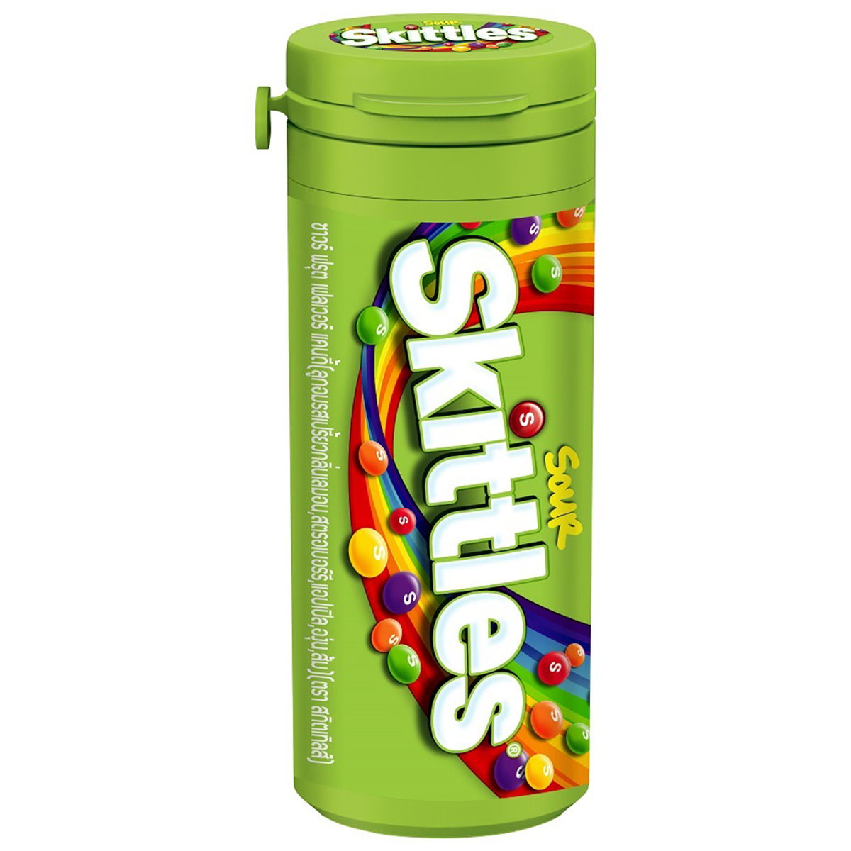 Colorful Skittles Sour confectionery snacks in a bowl, showcasing vibrant, tangy candies from Skittles brand.
