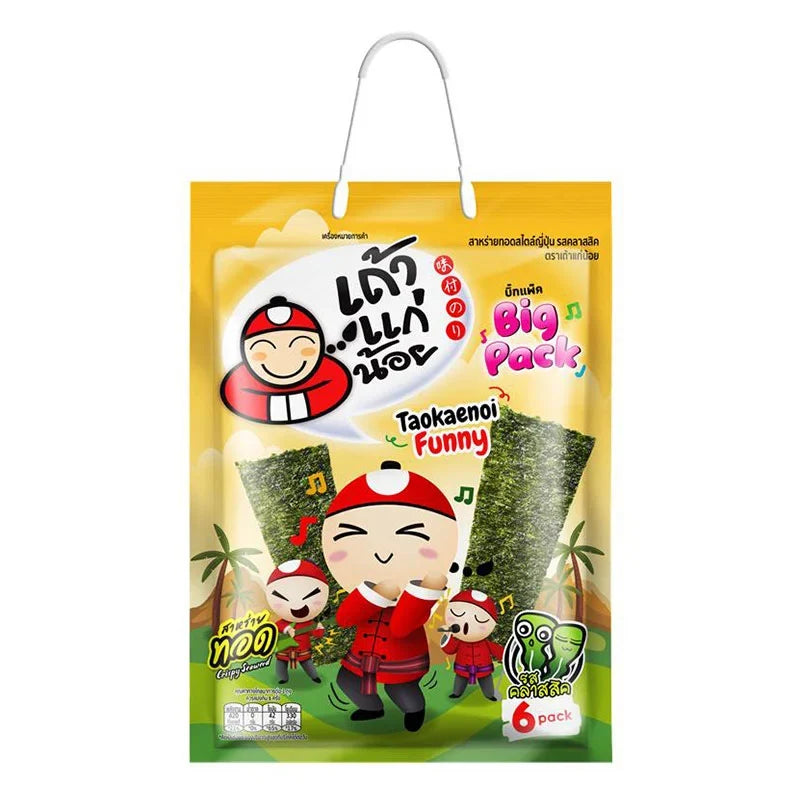 Taokaenoi Seaweed Crispy Classic snack in 60g package, featuring seasoned, crispy seaweed sheets from the dry grocery snack collection.