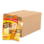 Grinny Cheddar Cheese Flavor Corn Snacks, 12-pack, crispy dry grocery snack in bright packaging with cheddar flavor images.