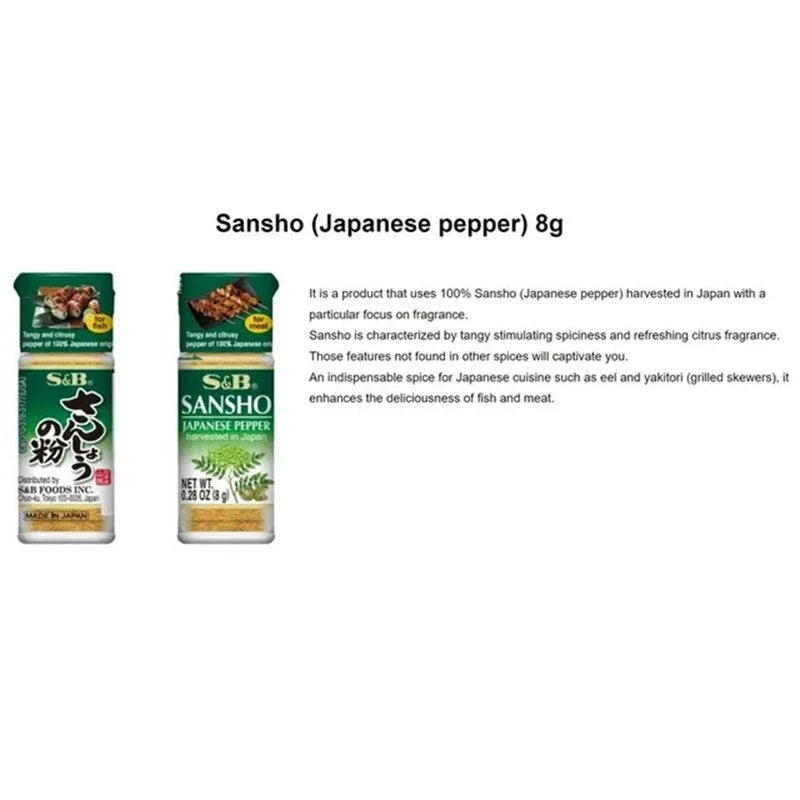 S & B Yakitori Chicken and Teriyaki Fish sauce bottles, 8g x 6, dry grocery product with Japanese-style flavor sauces.