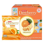 Dewberry Orange Puff Cake 15g snack pack, crispy and orange-flavored, arranged in a row on a white background.