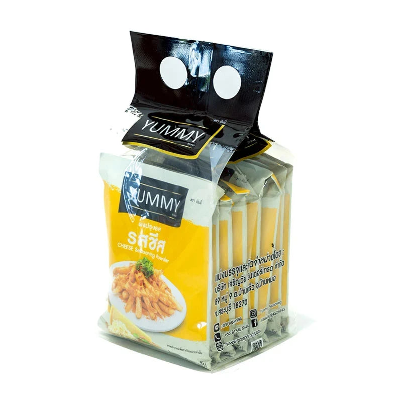 YUMMY Yummy Cheese Seasoning Powder 100g, dry grocery product, shown in a container with a yellow cheese flavor label.
