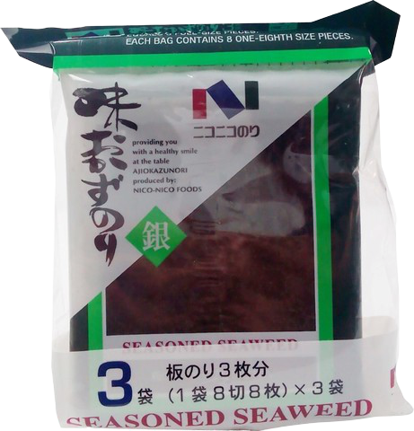 Nico Nico Aji Okazu confectionery snack bags, colorful packaging with Japanese-style design, showcasing traditional Japanese snack treats.
