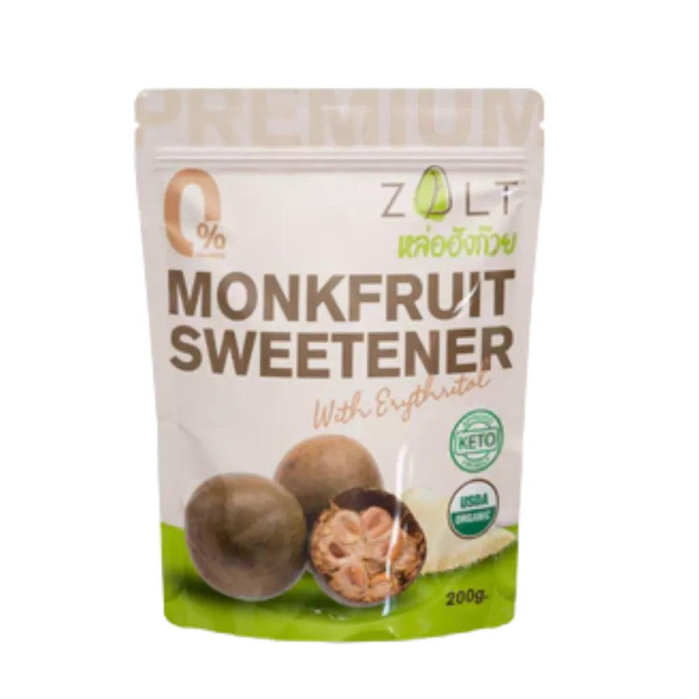 Zalt Luang Han Guo sugar in a package, certified dry grocery product with clear branding and packaging visible.