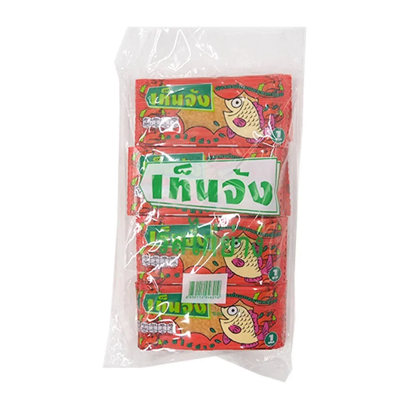 Tenjung Tenjang Fish Snack Chicken flavor, 1.7g dry grocery product, showing the packaged snack with fish and chicken ingredients.