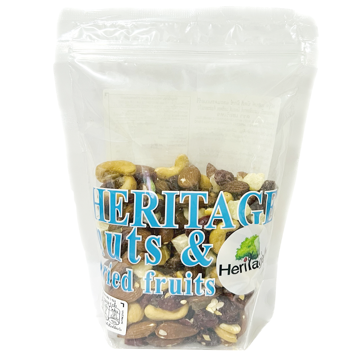 Heritage Fruit & Nuts with Cranberries, confectionery snack featuring dried fruits and nuts in a colorful mix.