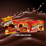 Grinny Waffle Crisp Extreme Chocolate flavor snack box, 18g x 12 packs, crispy chocolate-flavored waffle snacks from GRINNY.