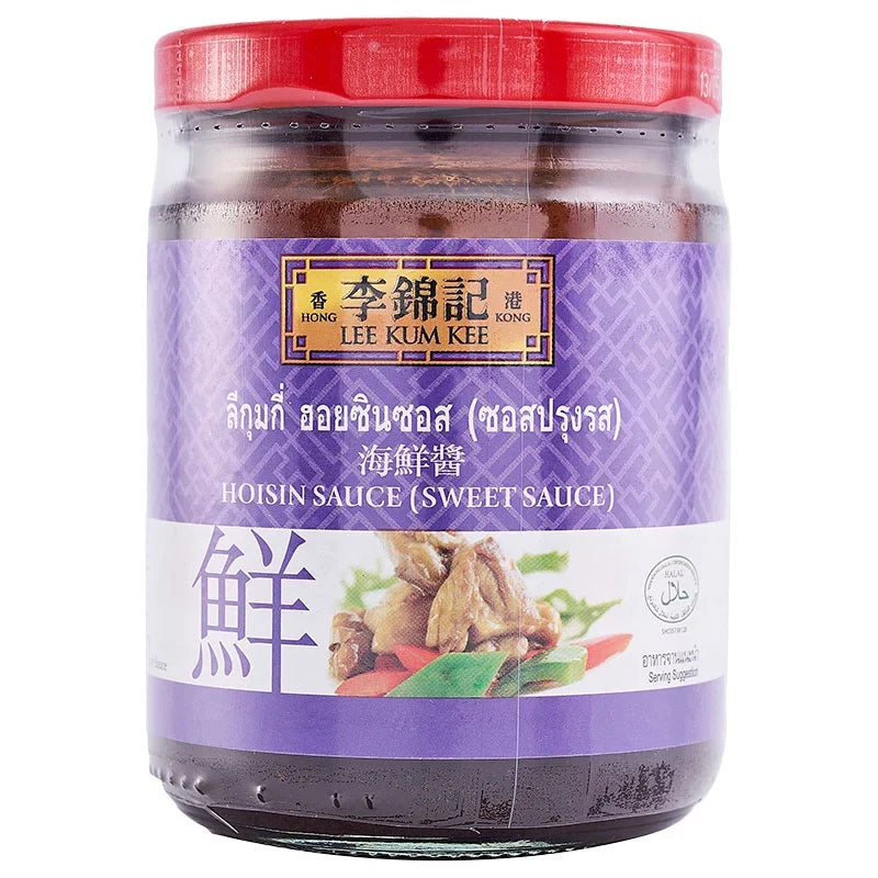 LEE KUM KEE Hoisin Sauce 240g bottle, dry grocery item with dark, thick sauce used in Chinese cuisine and dipping dishes.