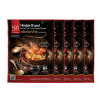 Kindee Gin Dee Tom Yum Nam Powder 60g, Thai dry grocery spice mix, displayed in a clear bag with colorful packaging.