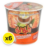 Mama Cup Tomyum Kung creamy flavor dry grocery, 42g x6 packs, Thai-style instant soup with spicy and tangy seafood taste