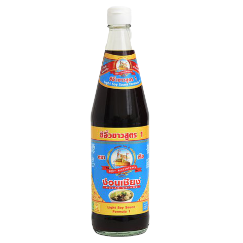 Nguan Chiang White Soy Sauce Formula 1 bottle, a popular grocery condiment with clear label and white liquid inside.