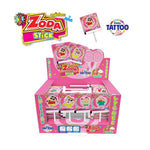 Zoda Lychee Flavor Lollipop Stick with Crayon Shin Chan design, 50 pieces, confectionery snack for kids and sweet lovers.