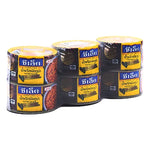 SEALect Nam Prik Pad Tuna 95g, dry grocery product, featuring a colorful jar of spicy tuna paste with a spoon and ingredients around.