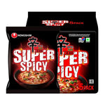 Nongshim Shin Red Super Spicy instant noodles in 120g packs, dry grocery product with spicy ramen flavor from NONGSHIM.
