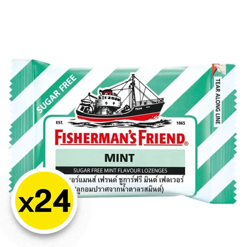 Fisherman's Friend Sugar Free Mint lozenges in a box, part of dry grocery snacks and confectionery by FISHERMAN'S FRIEND