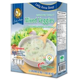 Lady Anna Instant Cream Soup of Mix Veggies Lower Sodium 22 g. Pack 3