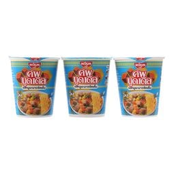 Nissin Instant Noodles Cup Moo Manao Flavour 76 g. Pack 3