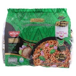 Nissin Instant Noodles Dry Type Laab Spicy Minced Pork 70 g. Pack 5