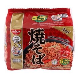 Nissin Instant Noodles Yakisoba Japanese Sauce Flavour 60 g. Pack 5