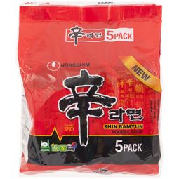 Nong Shim Instant Noodle Spicy 120 g. Pack 5