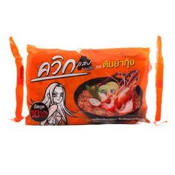 Wai Wai Quick Instant Noodles Tom Yum 60 g. Pack 10