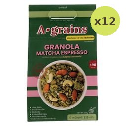 A Grains Granola Matcha Espresso 225g – 12 Packs