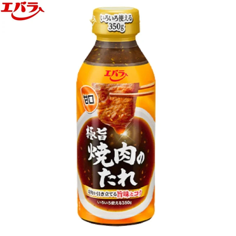 Ebara Goku Uma Yakiniku No Tare Amakuchi sauce 350g bottle, Japanese-style sweet and savory yakiniku dipping sauce.