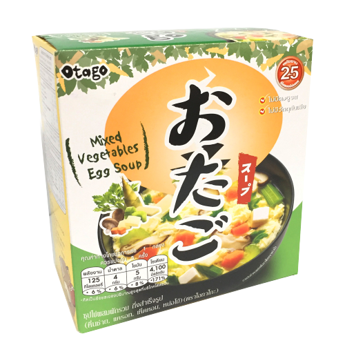 Otogo Mixed Vegetables Egg Soup in a bowl, showing colorful vegetables and egg swirls, ready to serve as a tasty grocery product.